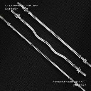 曲片大哑铃家用加长1不锈钢健身米8杆杠铃奥杆直