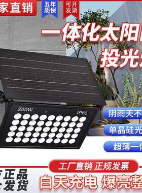 亚明一体化太阳能投光灯家用庭院户外防水超亮照明灯感应led路灯