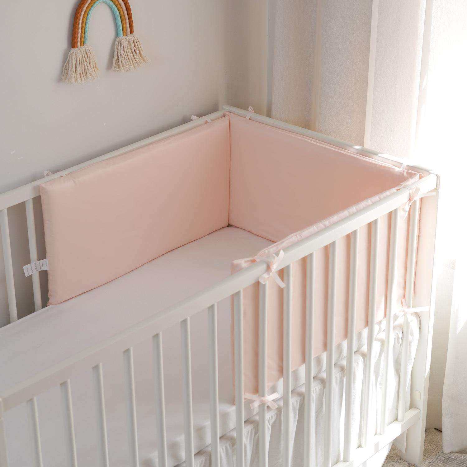 婴儿床围纯棉贡缎纯色粉色宝宝护栏保护垫贡缎粉色60*30*3可拆洗,鲜花速递/花卉仿真/绿植园艺,割草机/草坪机,淘宝优惠券,粉丝福利购,淘宝优惠卷