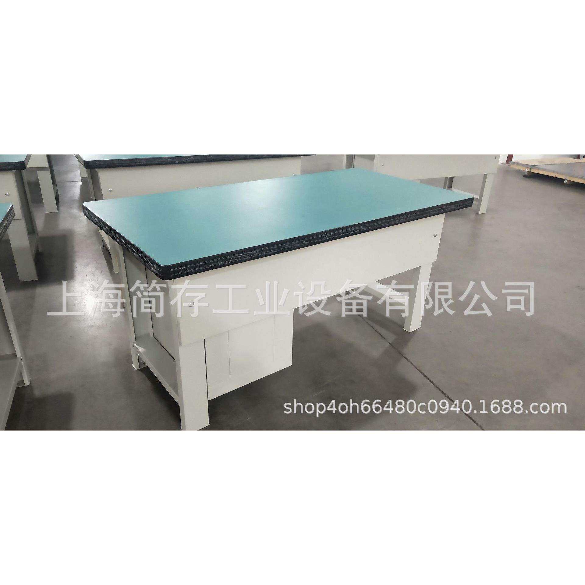 简存重型三抽防静电工作台 2毫米绿色胶皮复合操作台实验室钳工桌