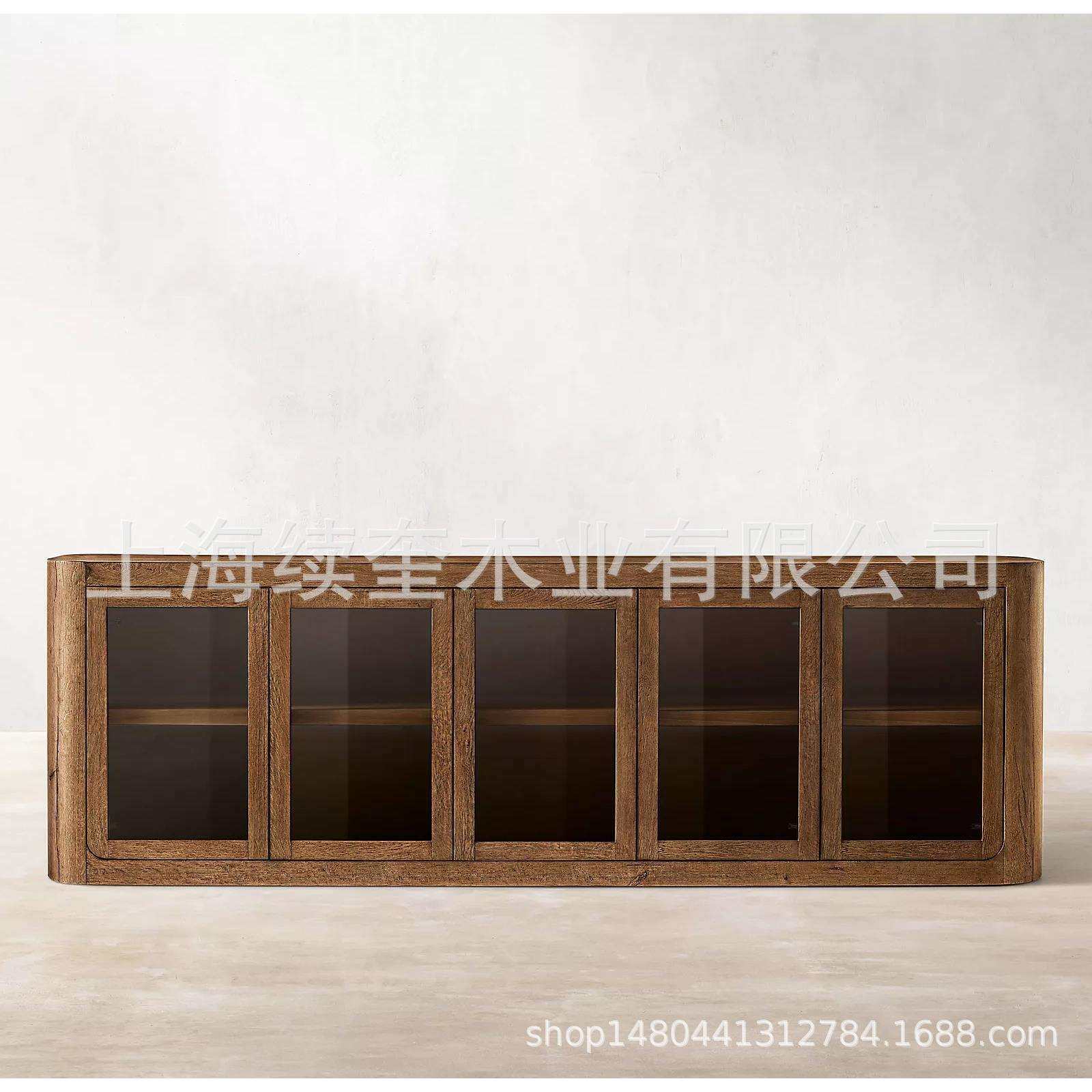 RH美式实木储物电视柜设计师出口别墅跨境电商亚马逊供应商家具