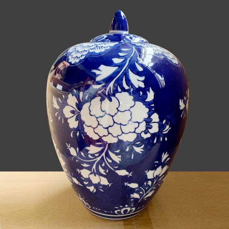 青花瓷花瓶家用手绘水墨青花彩瓷优雅简约新中式 储物罐摆件,电子元器件市场,其它元器件,淘宝优惠券,粉丝福利购,淘宝优惠卷