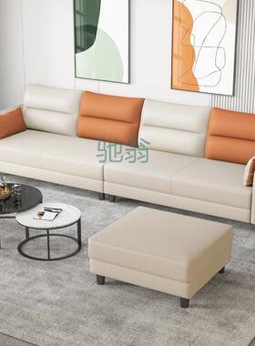 FN6新款奶油风科技布艺沙发简约现代客厅出租房服装店公寓拼色沙