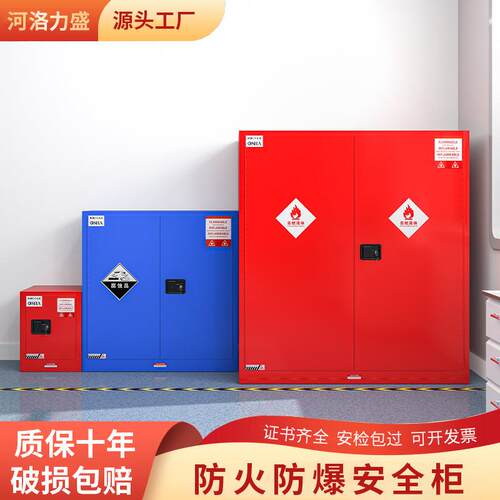 河洛力盛化学品安全柜酒精加仑柜危化品储存柜双锁防火防爆安全柜