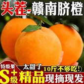 江西赣南脐橙带叶赣州当季 新鲜水果手剥冰糖甜橙子10斤大果整箱