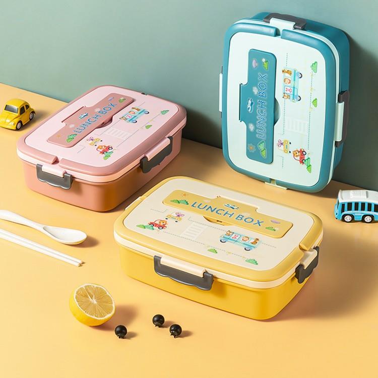 MAXCOOK美厨学生儿童饭盒304不锈钢饭盒 加大加深3格餐盘配餐具