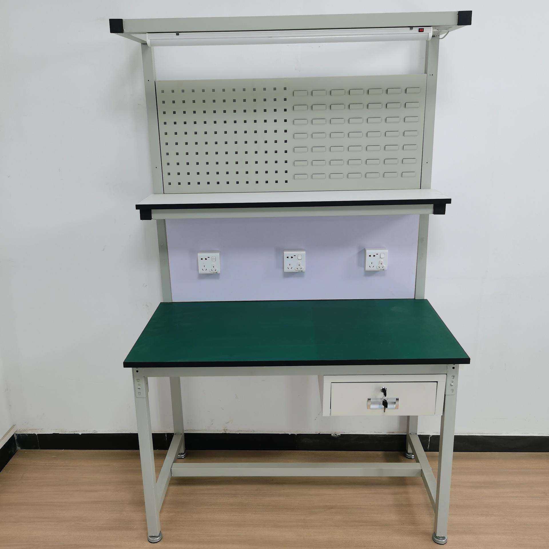防静电工作台工具挂板装配维修检测台洞洞板操作台双层带灯桌子