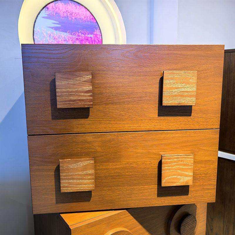 实木卡门柜中古风多功能电视柜卧室斗柜小户型床头柜储物柜零售柜