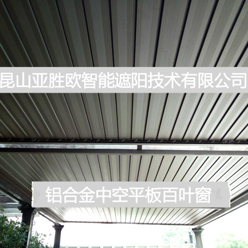 厂家货源别墅阳光房电动外遮阳通风百叶窗铝合金中空平板百叶窗