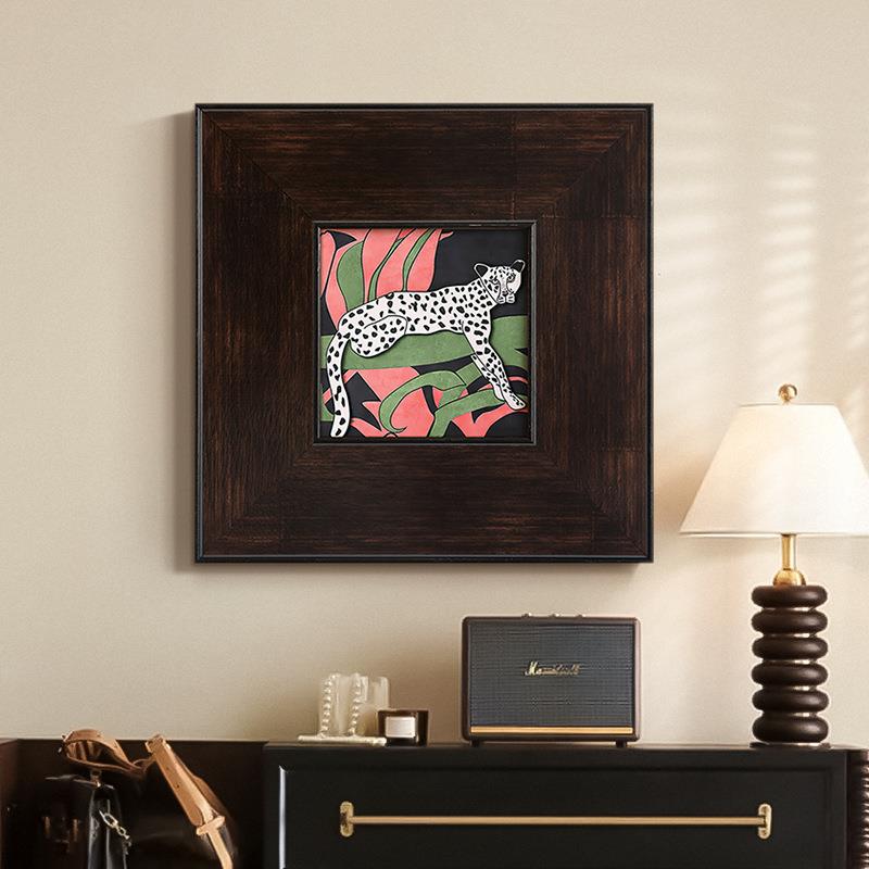 《野趣》现代法式中古风客厅装饰画北欧复古小众艺术水彩动物挂画