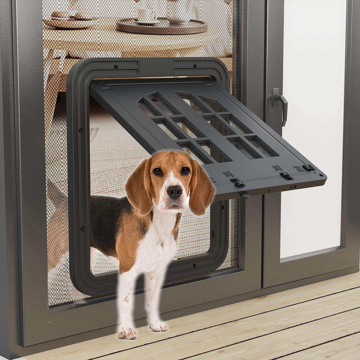 宠物用品新款狗爪印门防咬小型犬猫咪纱窗门 猫狗门厂家直供