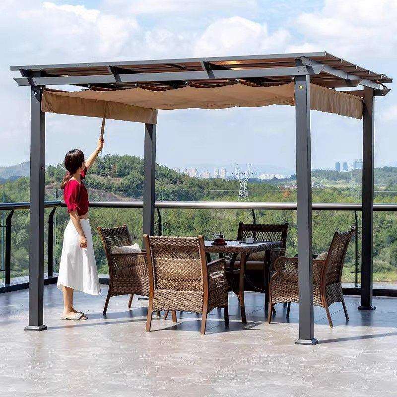 户外铝合金葡萄架庭院凉亭别墅简易露台楼顶花园遮阳遮雨棚凉亭子