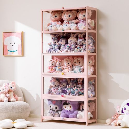 毛绒娃娃展示柜家用防尘展示架亚克力透明陈列柜模型玩具摆件架