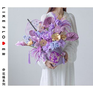 2025蛇年扭扭棒年宵p花抱抱桶手工成品diy材料包春节福桶新年礼物