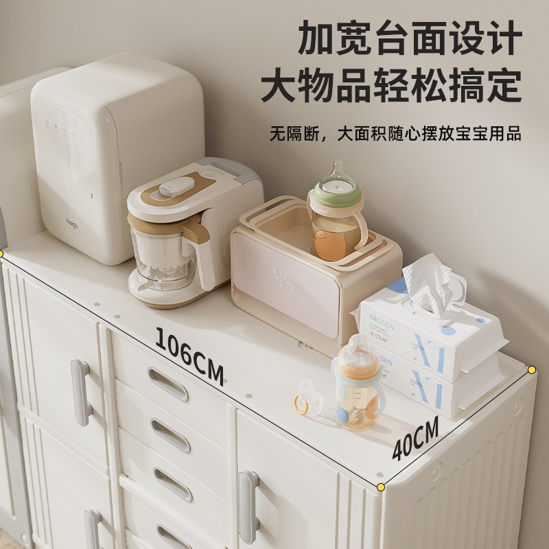 儿童玩具收纳柜喂养台宝宝收纳架婴儿用品置物架衣柜太空舱储物柜
