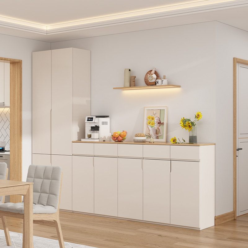 实木奶油风餐边柜储物柜靠墙一体小户型收纳柜客厅杂物碗柜可定制,住宅家具,餐边柜,淘宝优惠券,粉丝福利购,淘宝优惠卷