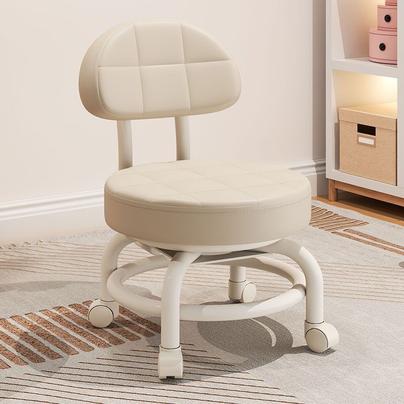 万向轮小凳子客厅圆凳软包板凳带滑轮矮凳家用换鞋凳儿童靠背椅子,住宅家具,万向轮凳,淘宝优惠券,粉丝福利购,淘宝优惠卷