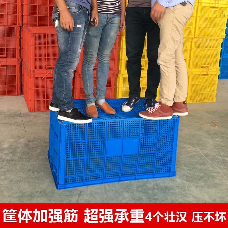 塑料筐带轮子大号长方形箱子胶框镂空加厚快递服装工厂中转周转筐