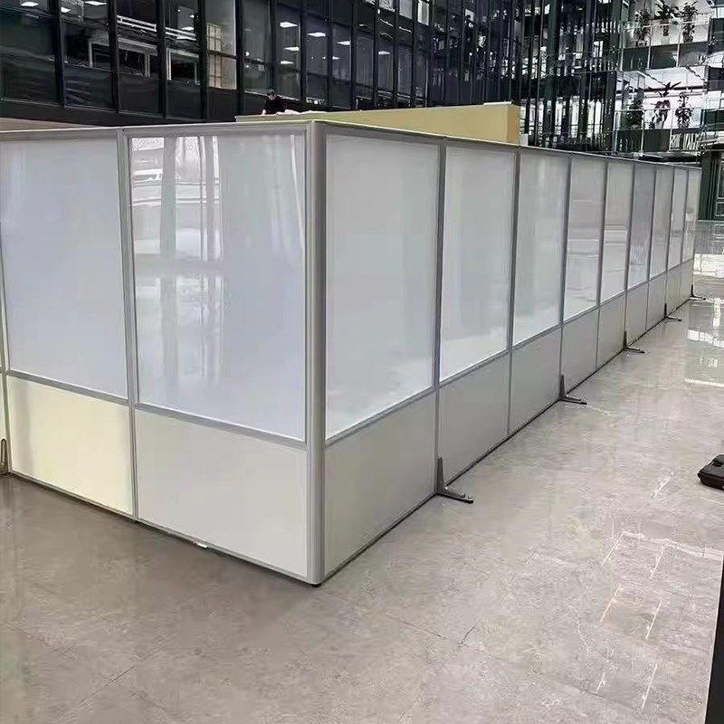 亚克力屏风隔断墙可折叠移动推拉透明办公室工厂车间活动挡板隔断