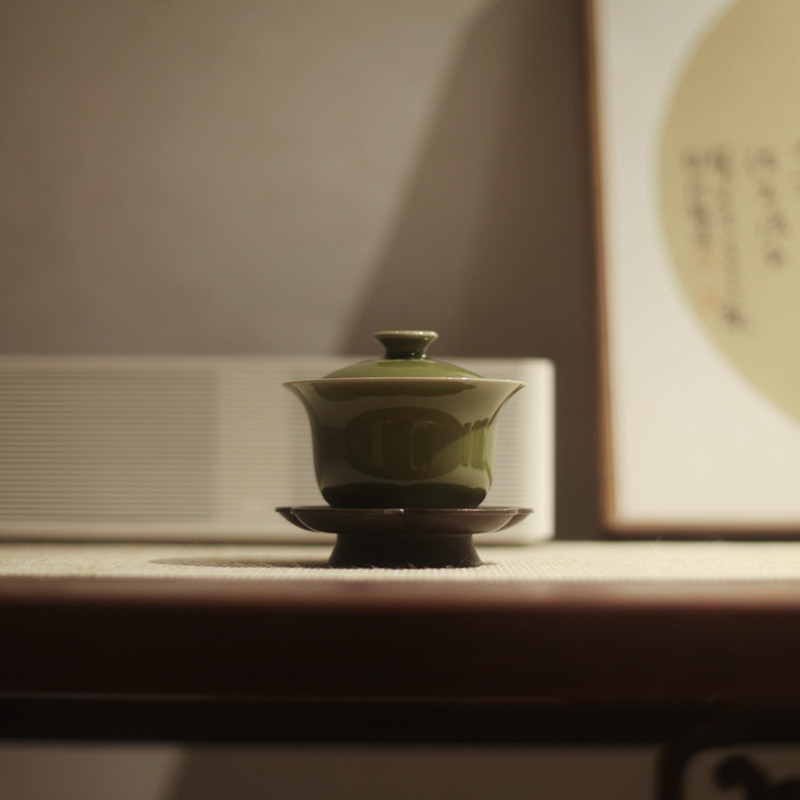 宋青书院《耀州r窑》青瓷盖碗 茶具 秘色 茶杯