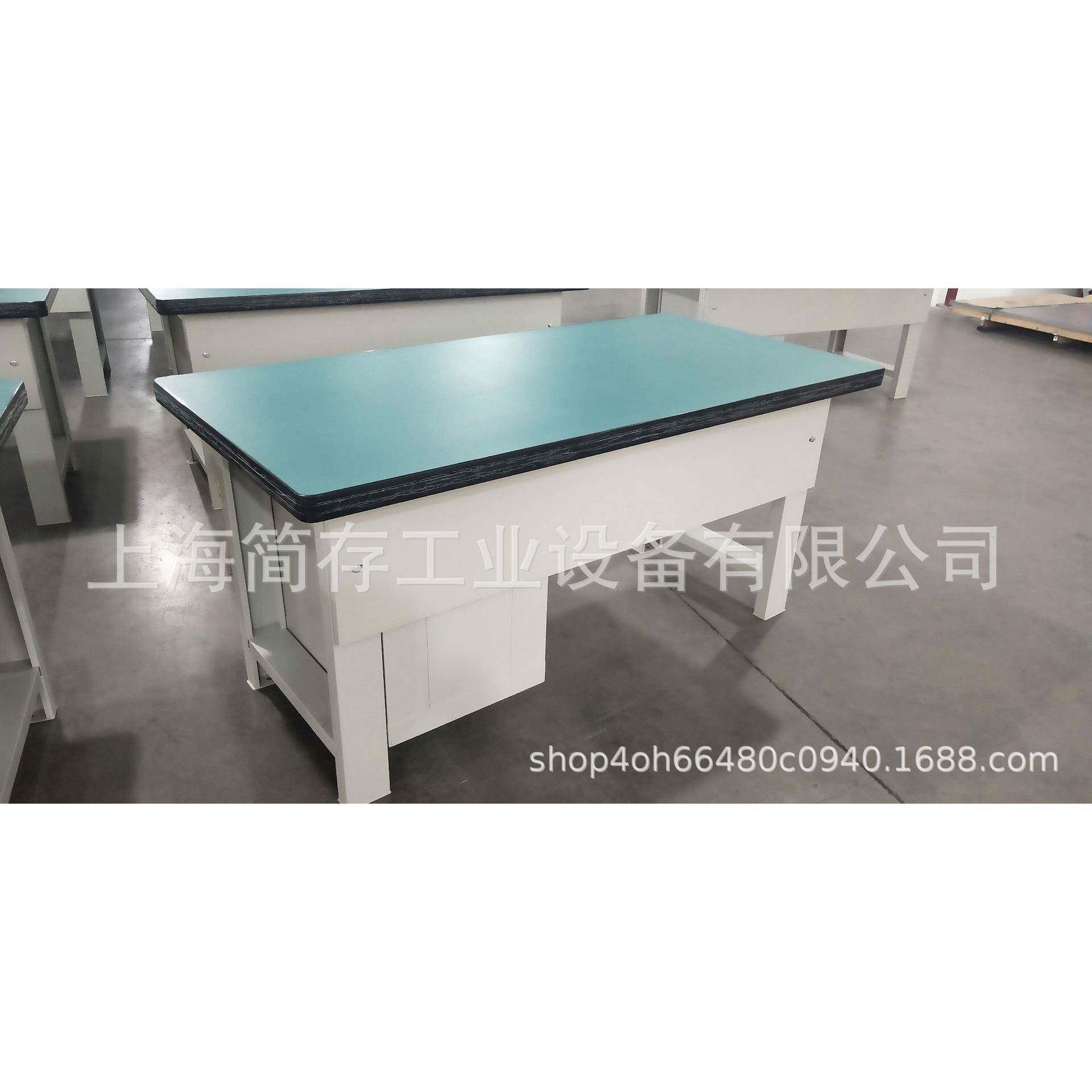 简存重型三抽防静电工作台 2毫米绿色胶皮复合操作台实验室钳工桌