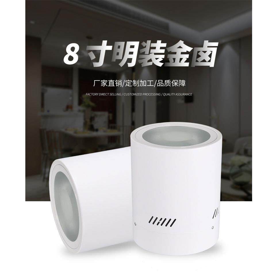 8寸明装金卤70-150W筒灯外壳非标工程家用免开孔天花灯灯具附件