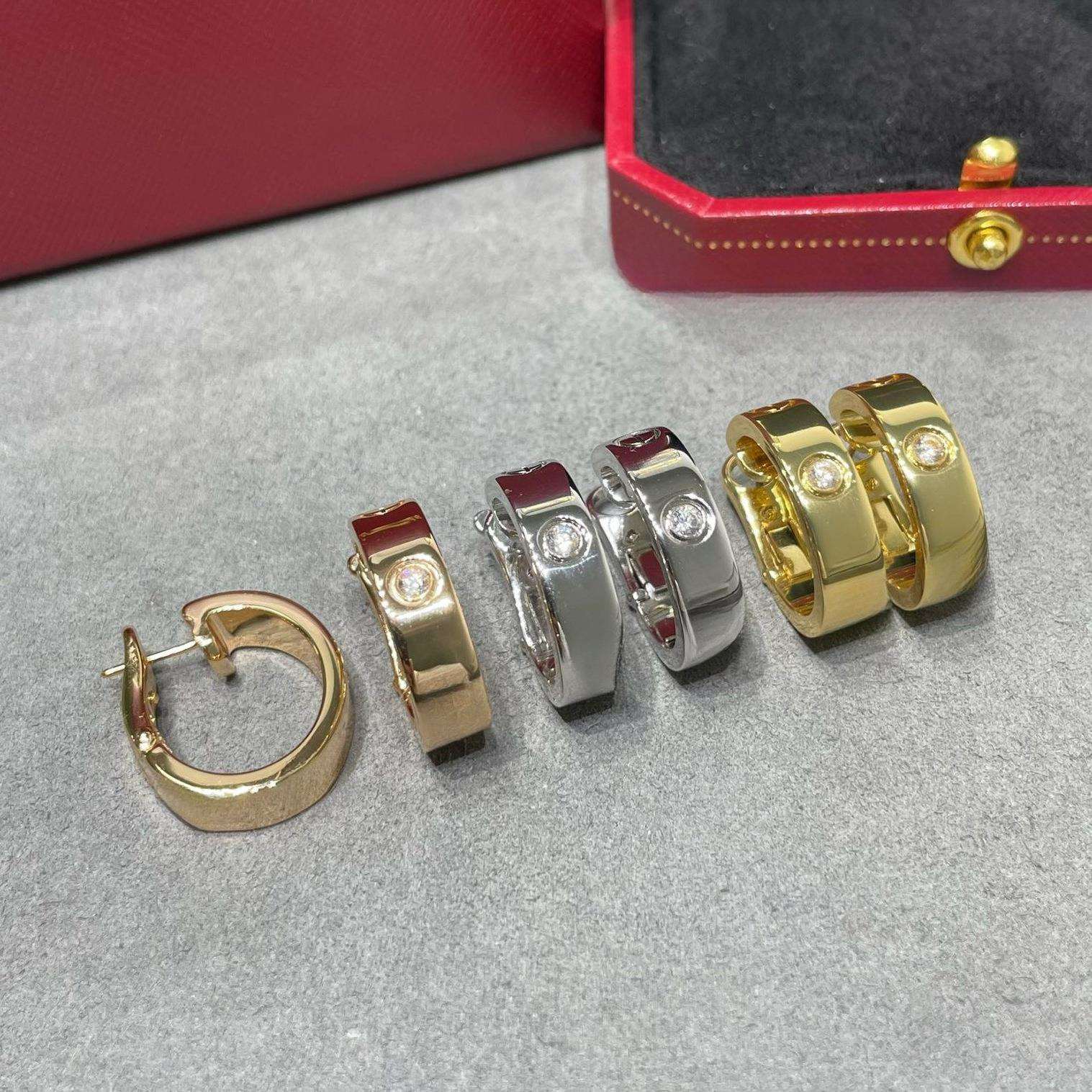 V金厚镀咪螺丝大饼耳拍耳钉耳圈金高版CNC精工镶钻时尚OL