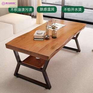 现代简约沙发中间茶几台桌子实木茶几餐桌两用加高60客厅家用阳台