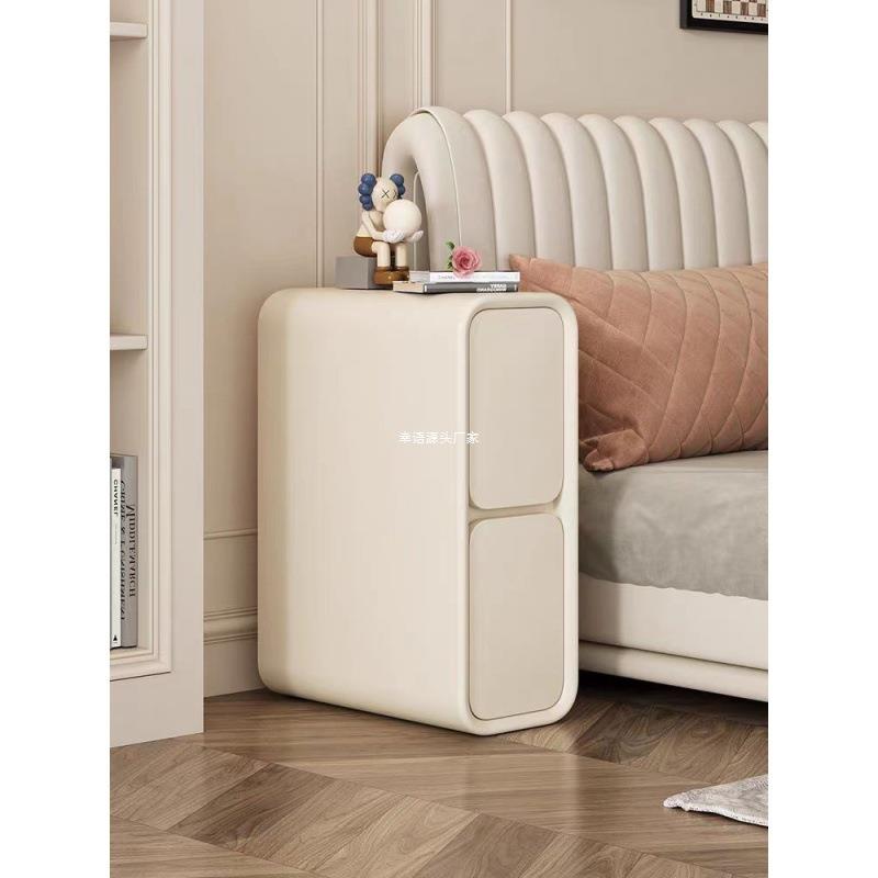 奶油床头柜轻奢法式实木小型超窄夹缝20cm迷你现代简约床边