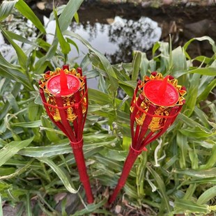 结婚迎亲婚庆电子火把新房过火火把大红竹火炬竹灯无烟仿真火把