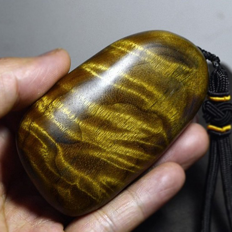 阴沉木金丝楠木原木随型手把件水波纹文玩手把玩件挂件乌木老料