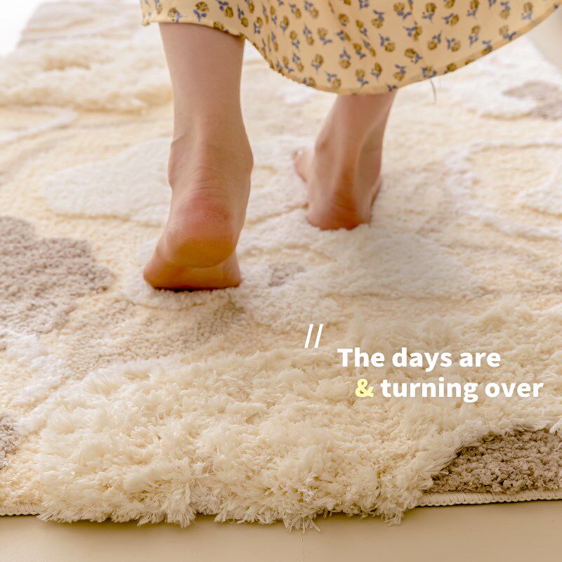 地毯床边毯卧室奶油风加厚地垫高级感房间改造沙发阳台毛绒脚垫子