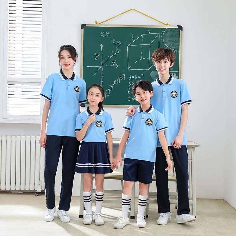 夏季幼儿园服儿童中学生男女学院C风校服套装夏装小学生班服两件