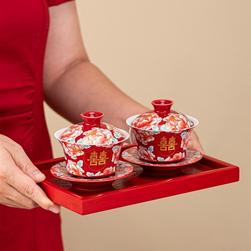 唐诚泾茶杯婚礼餐具套装牡丹婚礼碗换对碗红色婚礼嫁妆用品收藏,节庆用品/礼品,喜碗/敬茶杯,淘宝优惠券,粉丝福利购,淘宝优惠卷