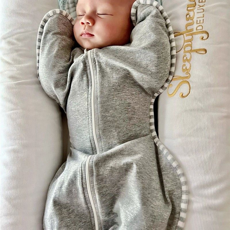 婴儿睡袋竹纤维夏季超薄防惊跳投降式H新生儿襁褓宝宝防踢被四季