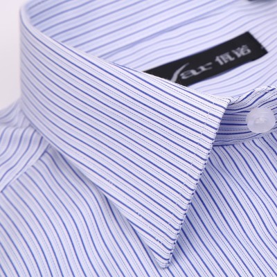 2021春秋高品质商务正装长袖衬衫男士抗皱纯棉条纹寸衣职业工作服