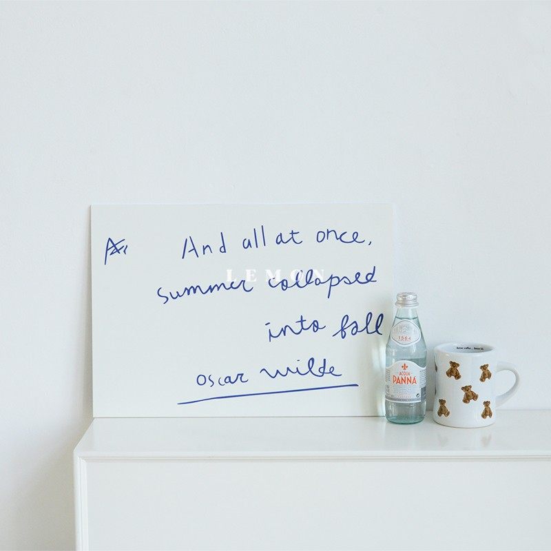 法式简约无框墙面挂画桌面摆件蓝色英文字母手写体PVC装饰背景板