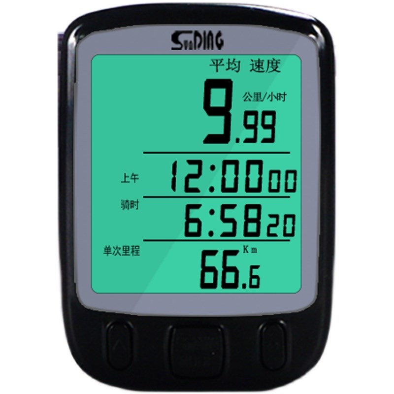 顺东骑行码表自行车夜光防水里程表中文大屏迈速表山地车码表配件