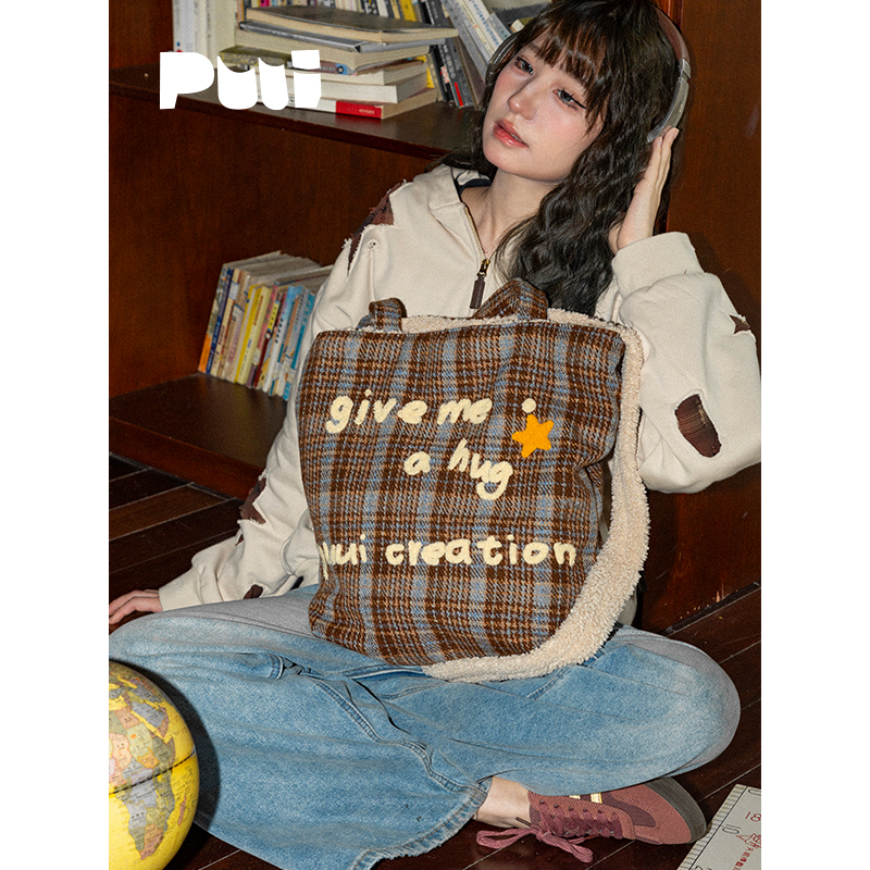 Puu原创秋冬斜挎包大容量托特包