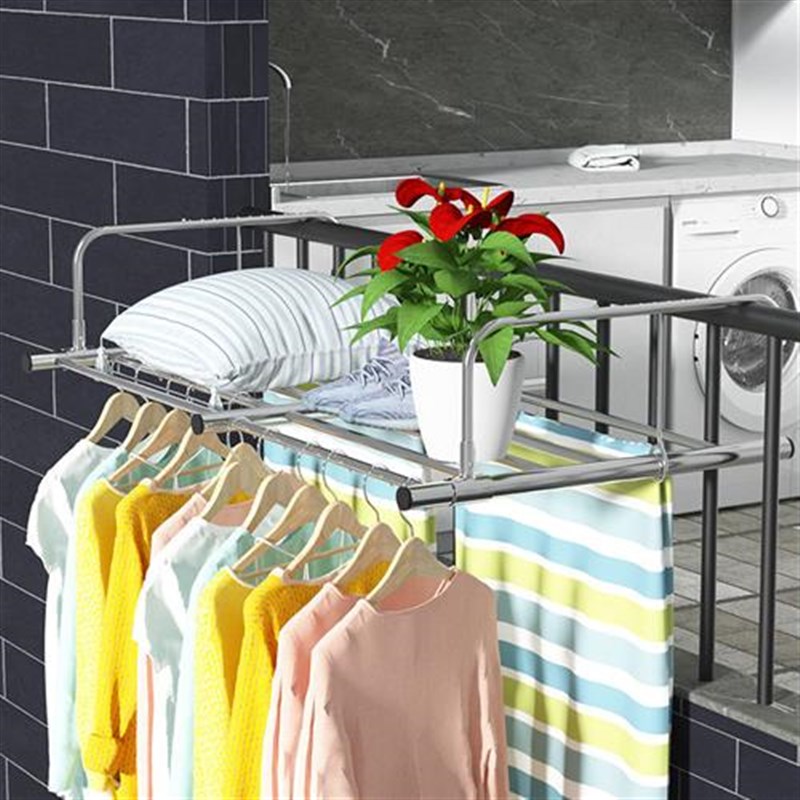 新款晾衣架固定式阳台吊挂凉衣架不锈钢三角架室外晾衣架挂墙晒衣