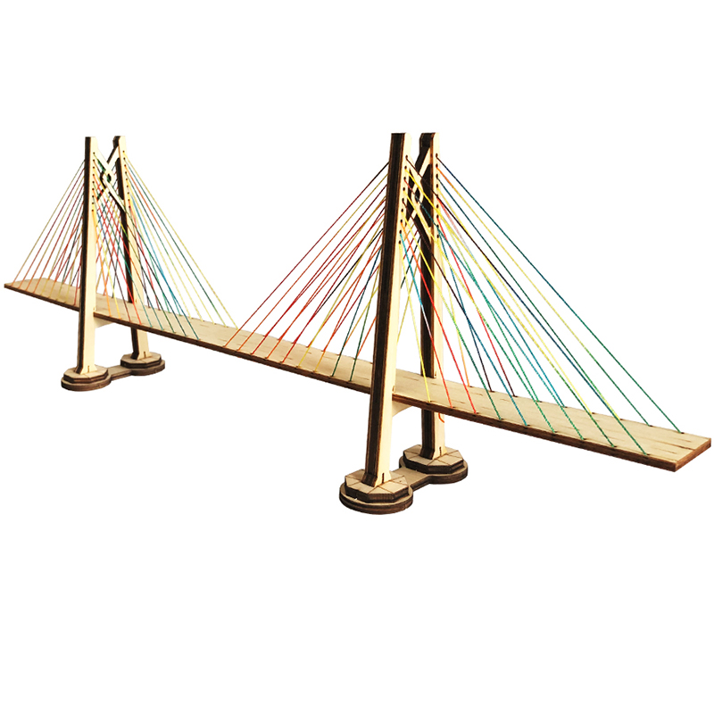 木质拼装中山桥模型 DIY手工制作材料组装拼图益智立体桥梁建筑
