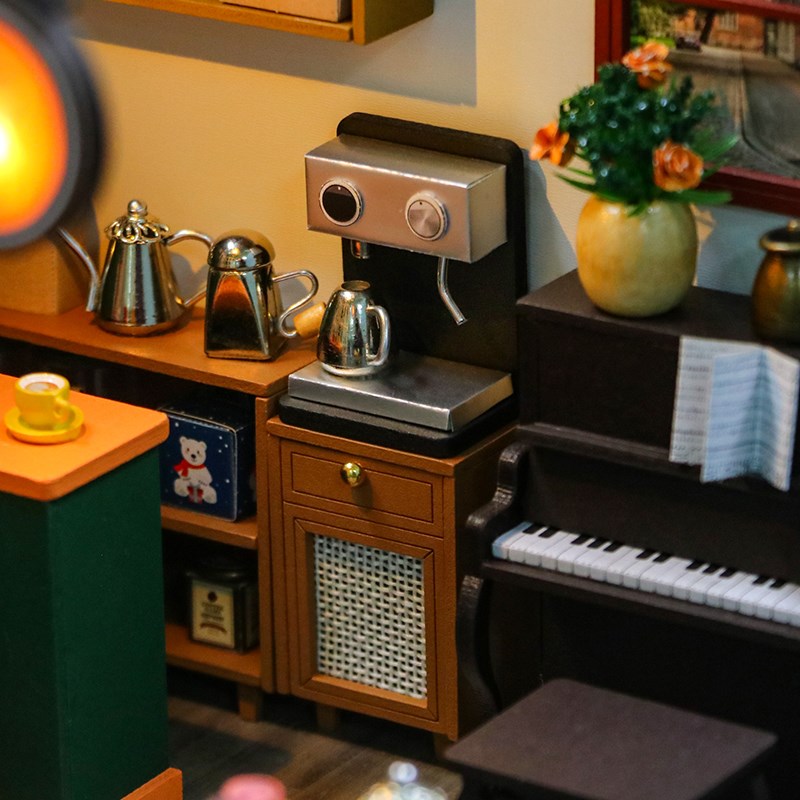 午后咖啡馆模型屋diy小屋手工女孩艺术屋清新手工拼装小房子店铺