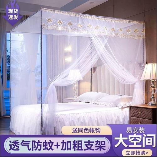单开门加密加e厚蚊帐家用夏天宫廷落地1.8双人1.5米床1.2m学生宿