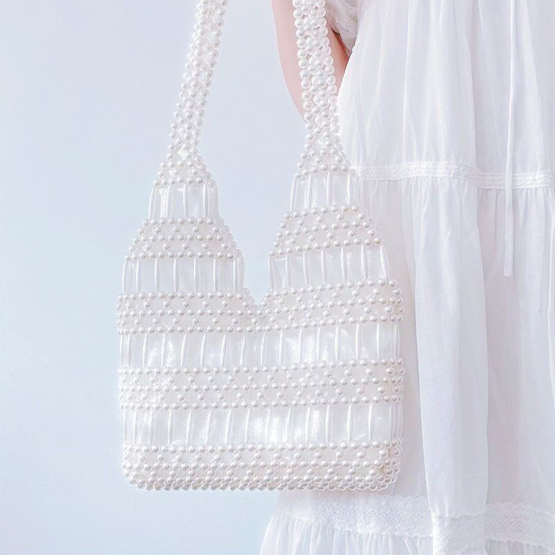 小众设计感2025夏季新款珍珠包包女手工串珠单肩包Sdiy材料包手提
