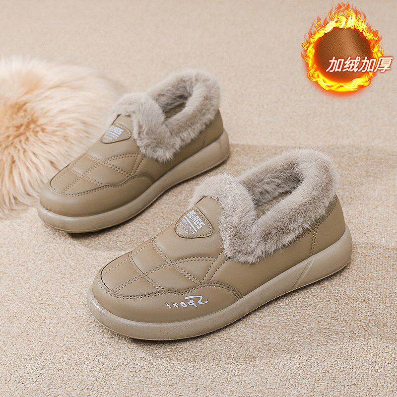 棉拖鞋女冬季包跟防水女鞋加绒加厚保H暖妈妈鞋子家居室内老人棉