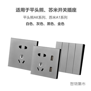 适用PTX平e头熊X6苏米K4配套86型非智能USB五孔16A墙壁开关插座
