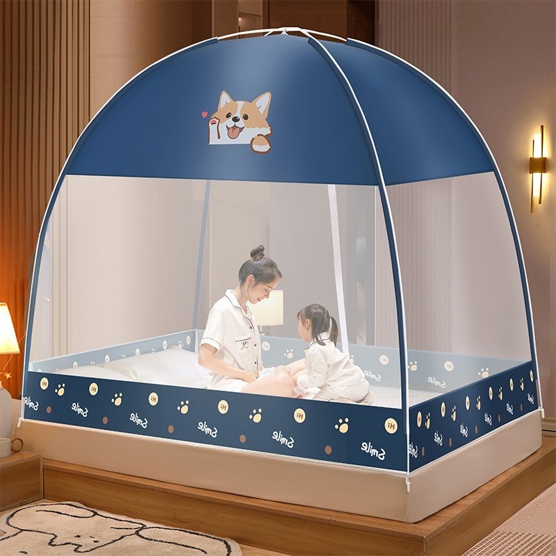 2米x2米2大床蚊帐家用可折叠免安装卧室I1米8蒙古包文帐加密双人