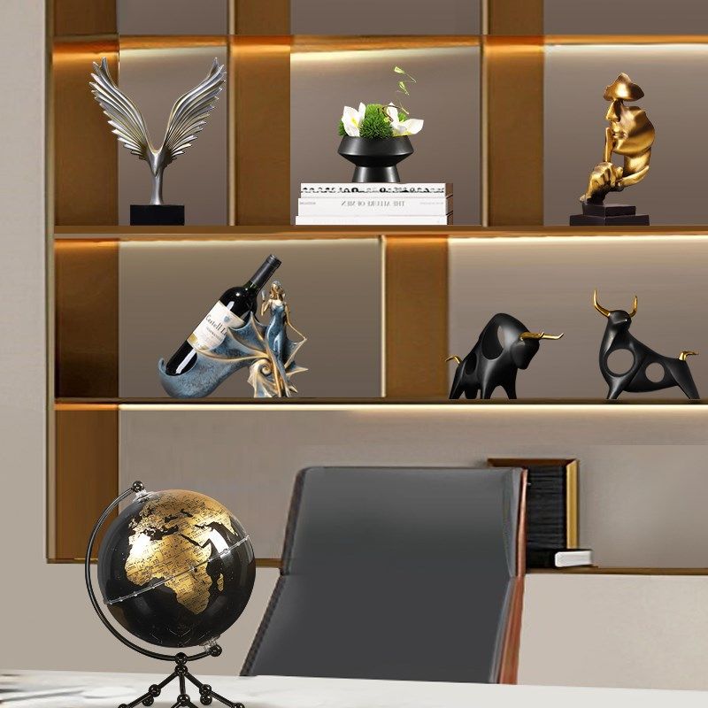 高端大气上档次办公室摆件老板董事F长办公桌书房客厅酒柜装饰品