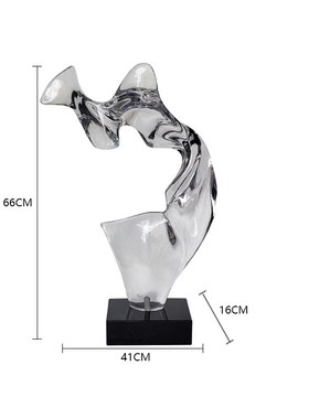 简约家居抽象摆件透明树脂雕塑酒店大堂客厅样板间玄关Z装饰工艺