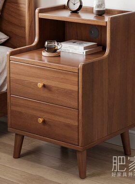 超腿落S2床头柜0小型角M4夹缝组装小床边柜8房间抽屉柜实木柜子窄